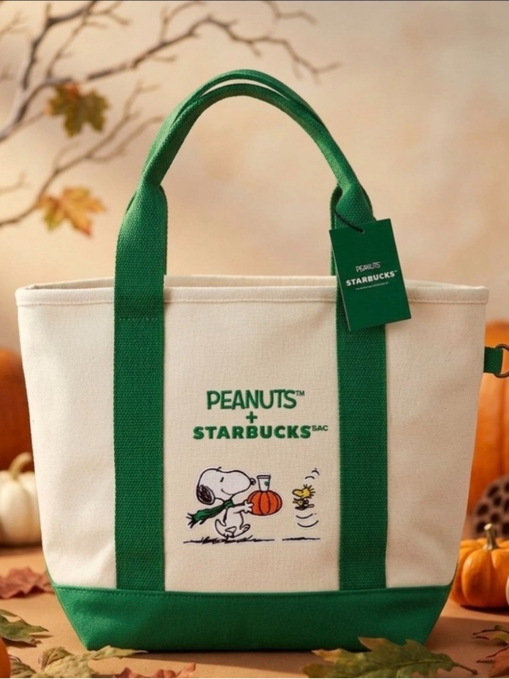 2026 🎃Starbucks x Peanuts Snoopy Pumpkin Tote Bag Limited Edition NWT